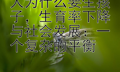 人为什么要生孩子，生育率下降与社会发展：一个复杂的平衡插图