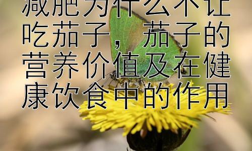 减肥为什么不让吃茄子，茄子的营养价值及在健康饮食中的作用插图