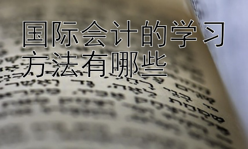 国际会计的学习方法有哪些，国际会计学习中的挑战与应对策略插图