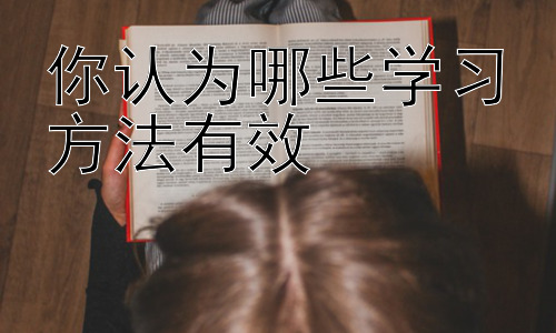 你认为哪些学习方法有效， 为什么不同的学习方法对不同的人有效？插图