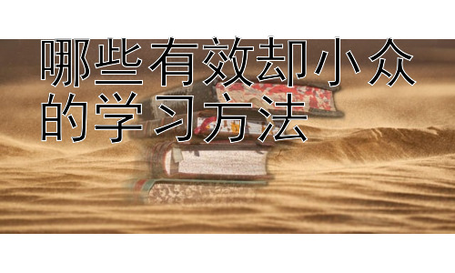 哪些有效却小众的学习方法，这些小众学习方法真的适合我吗？插图