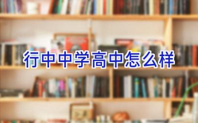 行中中学高中怎么样插图