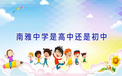 南雅中学是高中还是初中插图