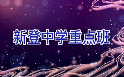 新登中学重点班插图