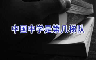 中国中学是第几梯队插图
