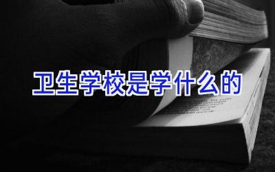 卫生学校是学什么的插图