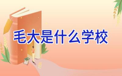 毛大是什么学校插图