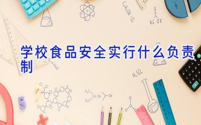 学校食品安全实行什么负责制插图