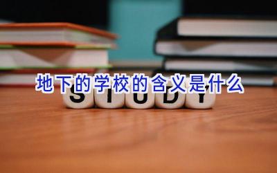 地下的学校的含义是什么插图