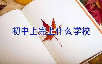 初中上完上什么学校插图