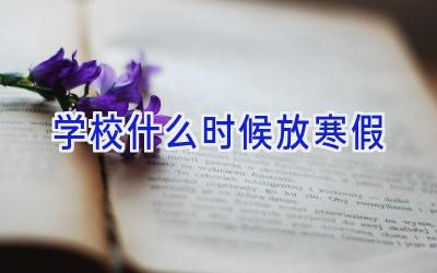 学校什么时候放寒假插图