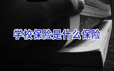 学校保险是什么保险插图