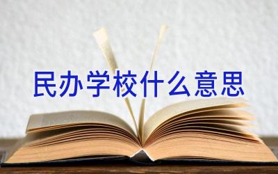 民办学校什么意思插图