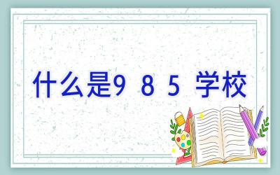 什么是985学校插图
