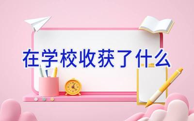 在学校收获了什么插图