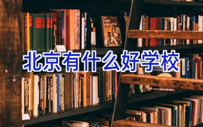 北京有什么好学校插图