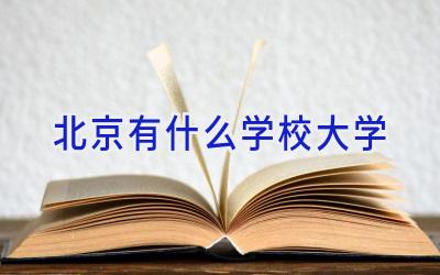 北京有什么学校大学插图