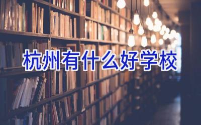 杭州有什么好学校插图