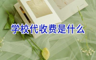 学校代收费是什么插图