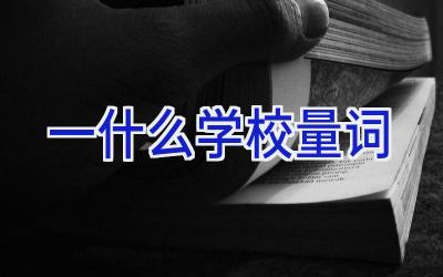 一什么学校量词插图