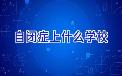 自闭症上什么学校插图