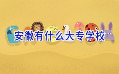 安徽有什么大专学校插图