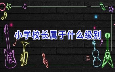 小学校长属于什么级别插图