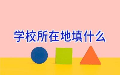 学校所在地填什么插图