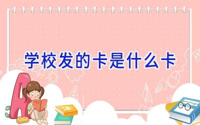 学校发的卡是什么卡插图