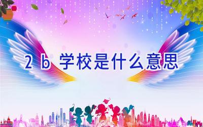 2b学校是什么意思插图