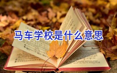 马车学校是什么意思插图