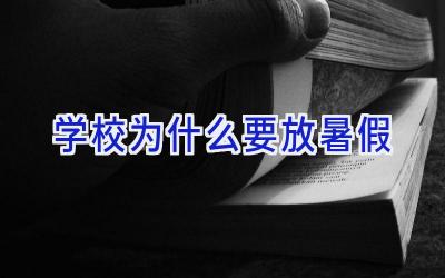 学校为什么要放暑假插图