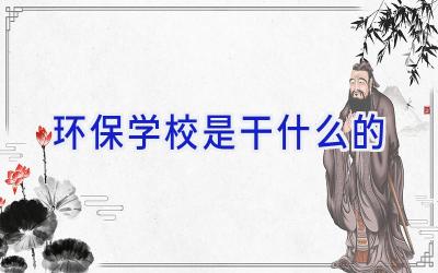 环保学校是干什么的插图