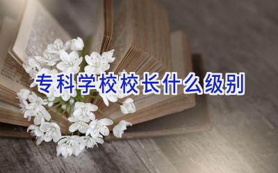 专科学校校长什么级别插图