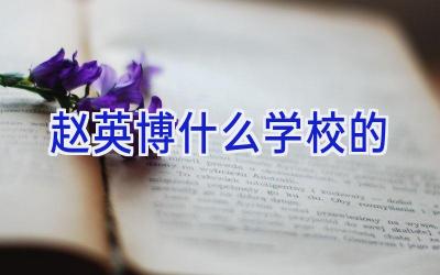 赵英博什么学校的插图