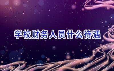 学校财务人员什么待遇插图