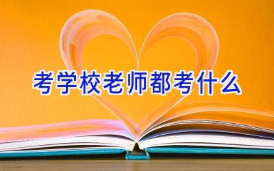 考学校老师都考什么插图