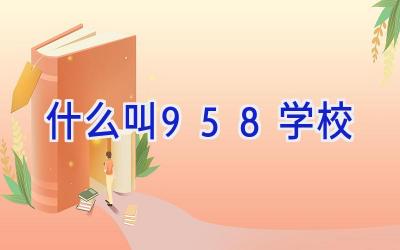 什么叫958学校插图
