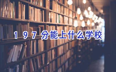 197分能上什么学校插图