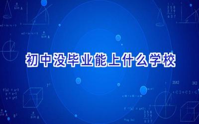 初中没毕业能上什么学校插图