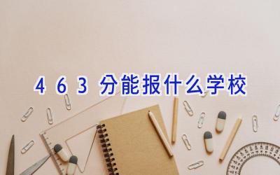 463分能报什么学校插图