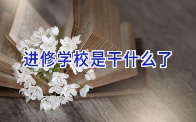 进修学校是干什么了插图