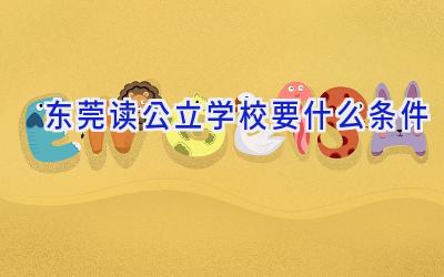 东莞读公立学校要什么条件插图