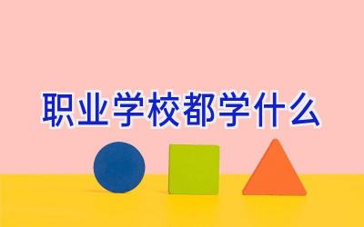 职业学校都学什么插图