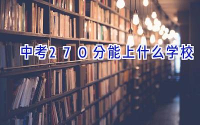 中考270分能上什么学校插图