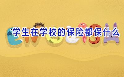学生在学校的保险都保什么插图