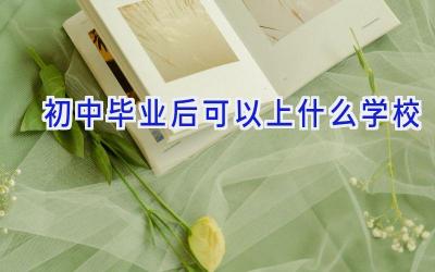 初中毕业后可以上什么学校插图