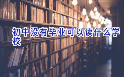 初中没有毕业可以读什么学校插图
