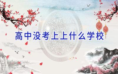 高中没考上上什么学校插图