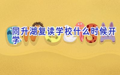 同升湖复读学校什么时候开学插图